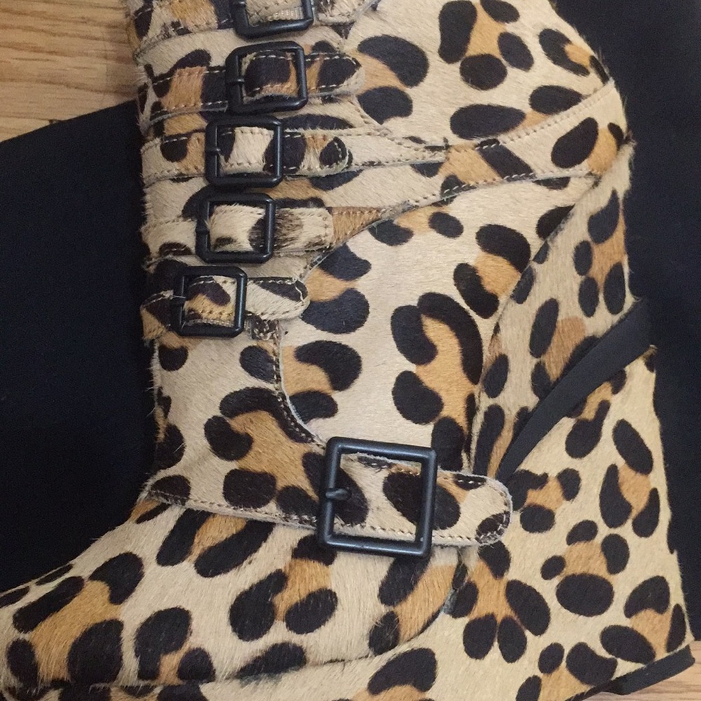 Michael Antonio Leopard Print Platform Booties - image 8